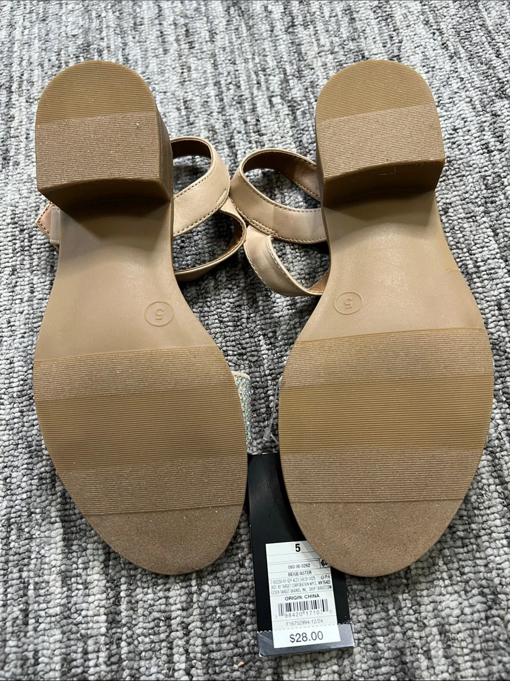art class Tan Rhinestone Strap Heel Sandals Size 5